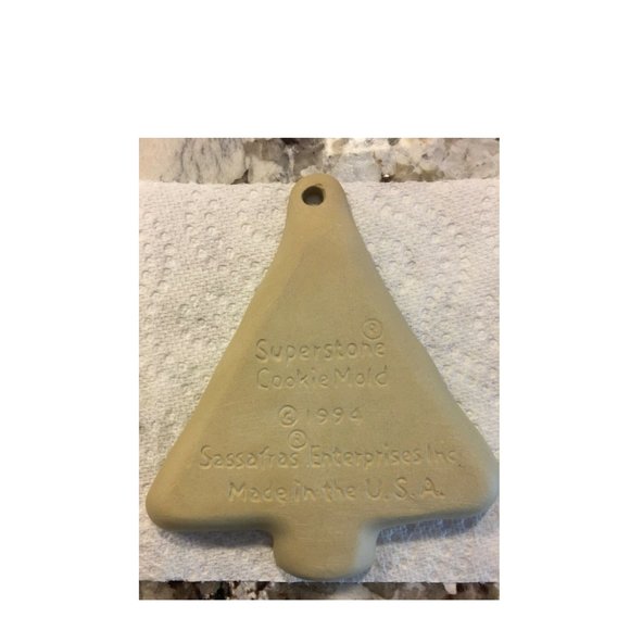 Set of 2 Vtg Sassafras 1994 Cookie Art Stoneware Mold Christmas Tree & Snowman - Picture 5 of 5